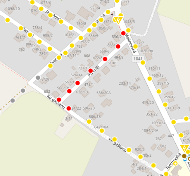 porucha osvetlenia Pri Kríži