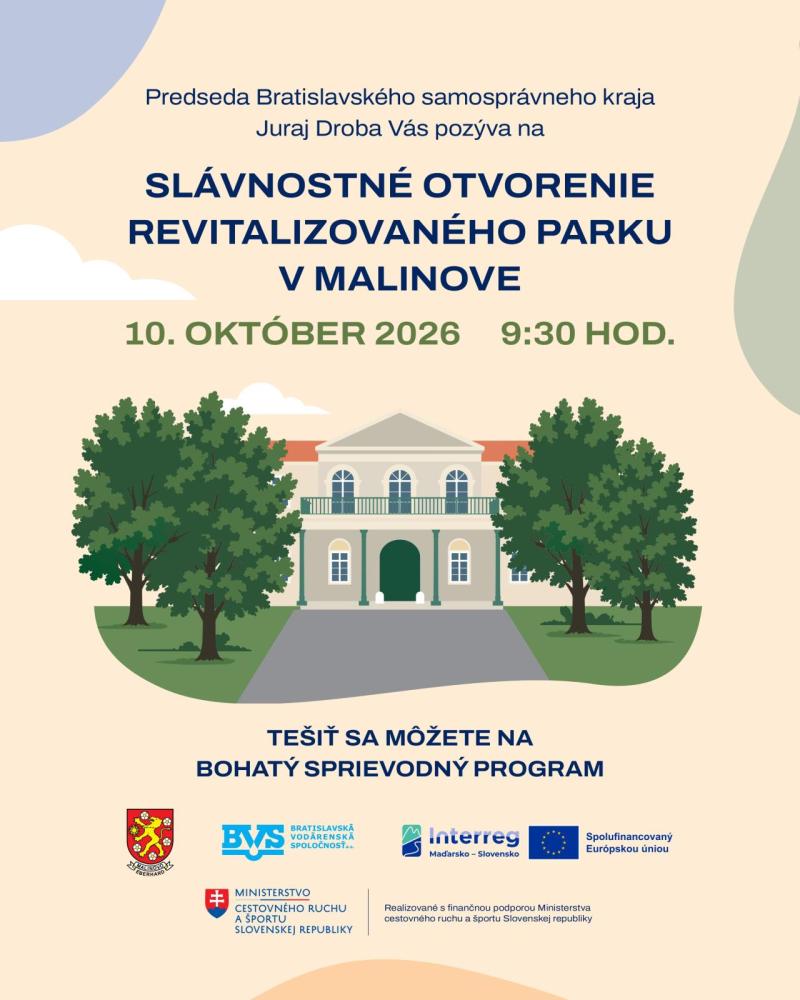 SLÁVNOSTNÉ OTVORENIE REVITALIZOVANÉHO HISTORICKÉHO PARKU PRI KAŠTIELI V MALINOVE 1